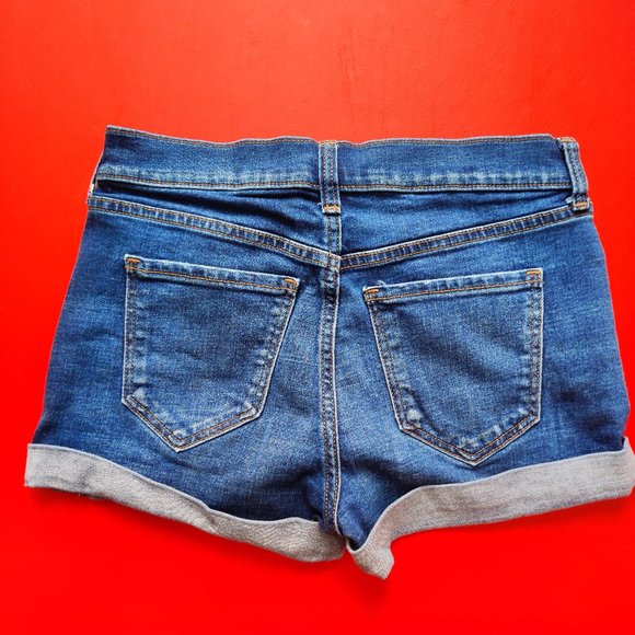 Old Navy boyfriend mid-rise jean short button fly blue women's size 0 - Picture 3 of 5